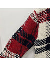 Tartan Check Jacquard Wool Mohair Knit Top Red Beige - THOM BROWNE - BALAAN 7