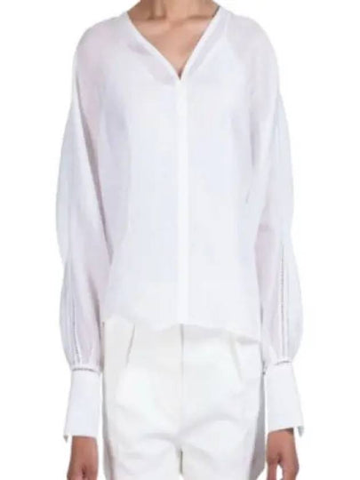 Leccio Ramie Gauze Lace Blouse White - MAX MARA - BALAAN 2