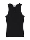 Ribbed Organic Cotton Sleeveless Black - GANNI - BALAAN 5