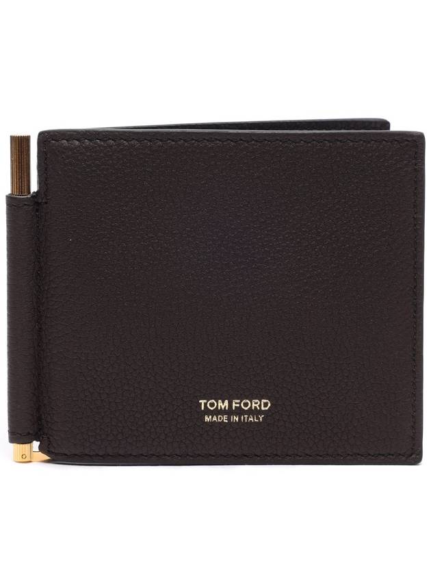 T Line Money Clip Bicycle Wallet Brown - TOM FORD - BALAAN.