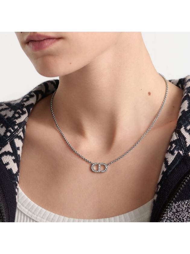 Petit CD Crystal Necklace Silver - DIOR - BALAAN 4