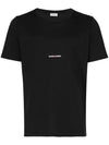 Men's Small Logo Short Sleeve T-Shirt Black - SAINT LAURENT - BALAAN 1