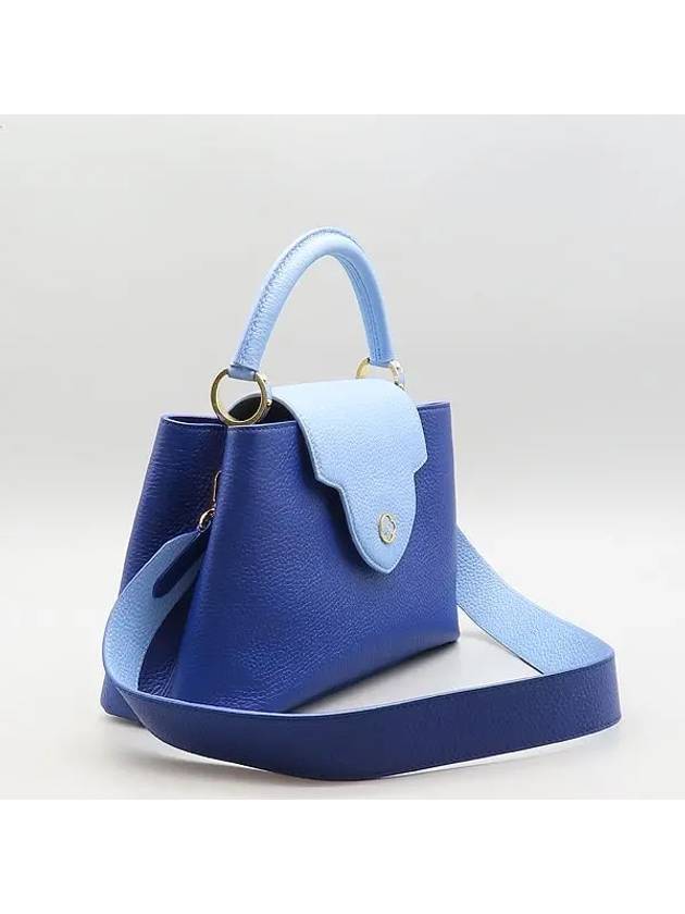 M22674 Blue Sky Color Taurillon Leather Capucine MM Top Handle Tote Bag Shoulder Strap 2WAY - LOUIS VUITTON - BALAAN 3