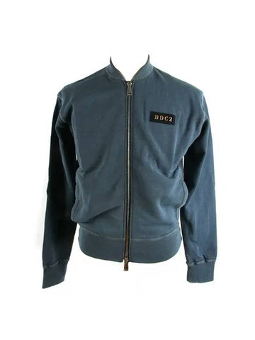 Men's Cotton Zip-Up Jacket Blue - DSQUARED2 - BALAAN 1