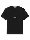 Men's Small Logo Short Sleeve T-Shirt Black - SAINT LAURENT - BALAAN 2