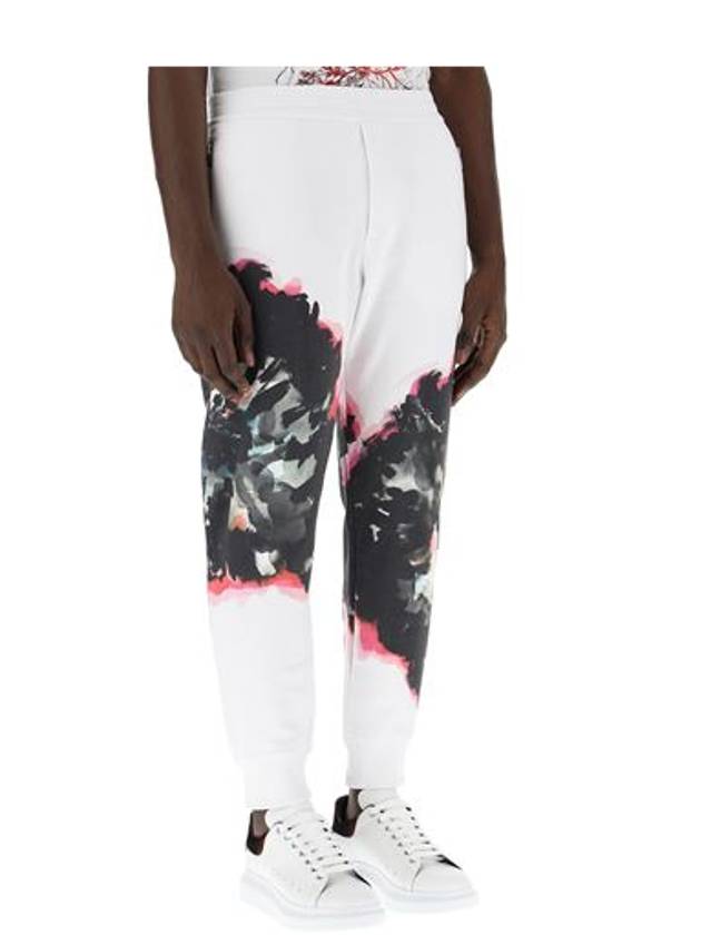 Men's Print Cotton Track Pants White - ALEXANDER MCQUEEN - BALAAN 4