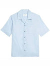 Camp Collar Pocket Cotton Short Sleeve Shirt Sky Blue - AMI - BALAAN 2