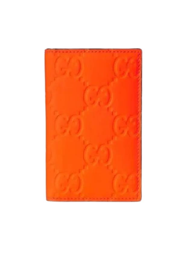 GG Rubber Effect Long Leather Card Wallet Bright Orange - GUCCI - BALAAN 1