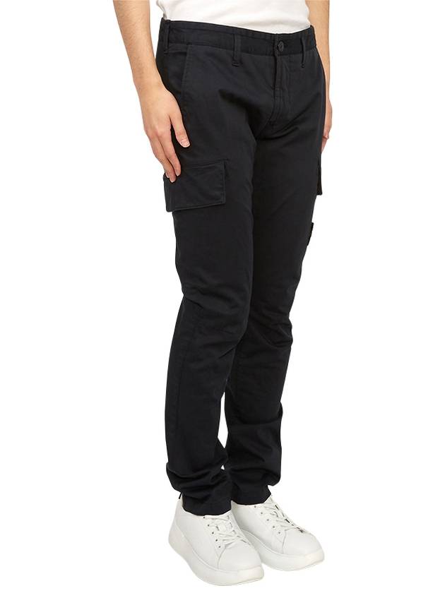 Logo Patch Cargo Straight Pants Navy - STONE ISLAND - BALAAN 4