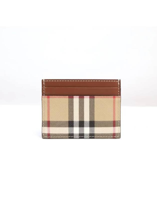 Vintage Check Leather Card Wallet Brown - BURBERRY - BALAAN 3