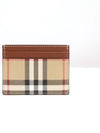 Vintage Check Leather Card Wallet Brown - BURBERRY - BALAAN 3