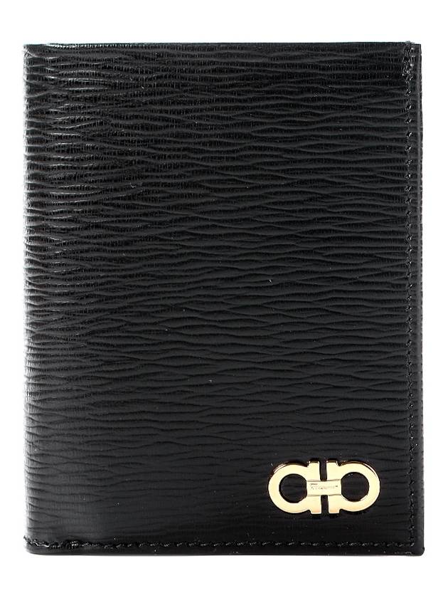 Revival Gancini Compact Half Wallet Black - SALVATORE FERRAGAMO - BALAAN 2