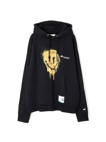 A11HD711 Black Smiley Face Print Hoodie - MIHARA YASUHIRO - BALAAN 1