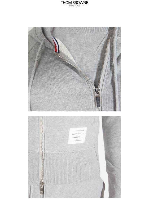 Engineered 4 Bar Diagonal Zip Up Hoodie Light Grey - THOM BROWNE - BALAAN 4