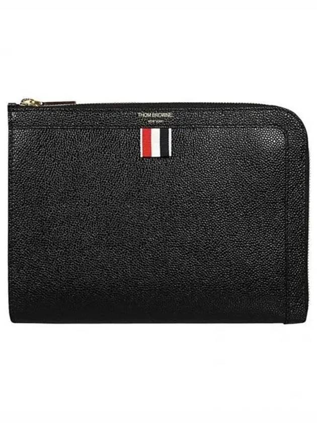 Pebble Minifolio Clutch Bag Black - THOM BROWNE - BALAAN 2