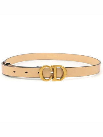 Saddle 20mm Ultrasmooth Calfskin Leather Belt Beige - DIOR - BALAAN 1