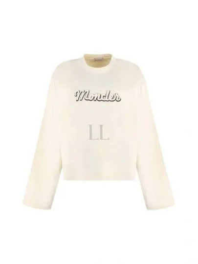 Women's Logo Cotton Sweatshirt Ivory - MONCLER - BALAAN 2