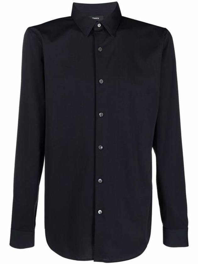 Structure Knit Sylvain Long Sleeve Shirt Eclipse - THEORY - BALAAN 1