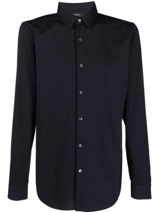 Structure Knit Sylvain Long Sleeve Shirt Eclipse - THEORY - BALAAN 1