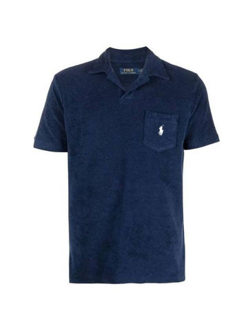 Embroidered Logo Pocket Short Sleeves Polo Shirt Navy - POLO RALPH LAUREN - BALAAN 1