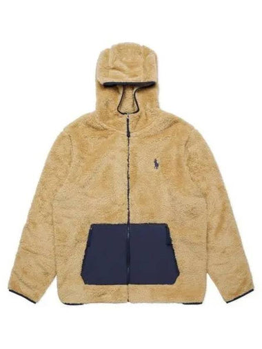 Pile fleece full zip hoodie beige - POLO RALPH LAUREN - BALAAN 1