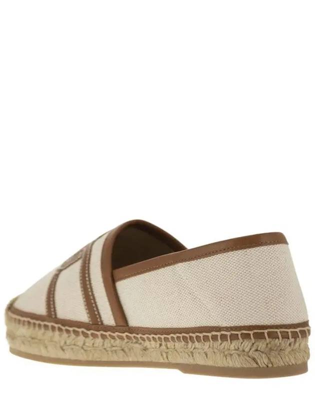 Kate Canvas Leather Espadrilles Shoes Beige - TOD'S - BALAAN 4