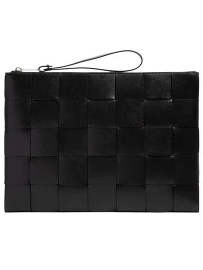 Intrecciato Weaving Strap Clutch Bag Black - BOTTEGA VENETA - BALAAN 2