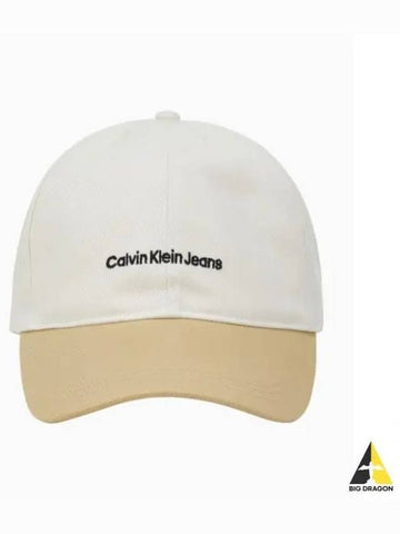 JEANS Men s Ivory Institutional Ball Cap HX0341 YBI - CALVIN KLEIN - BALAAN 1