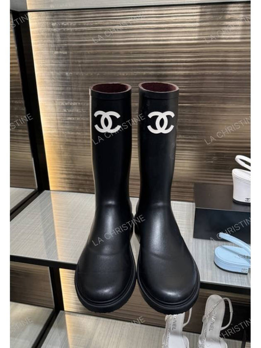 Boots Caoutchouc Black - CHANEL - BALAAN 2