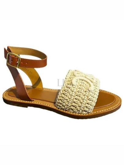 Triomphe Maccram Lympia Sandals Brown - CELINE - BALAAN 2