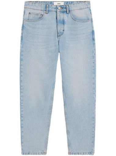 Low Rise Tapered Fit Crop Jeans Blue - AMI - BALAAN 1