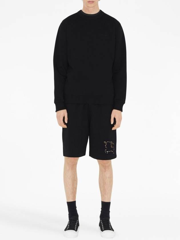 Check EKD Cotton Sweatshirt Black - BURBERRY - BALAAN 4