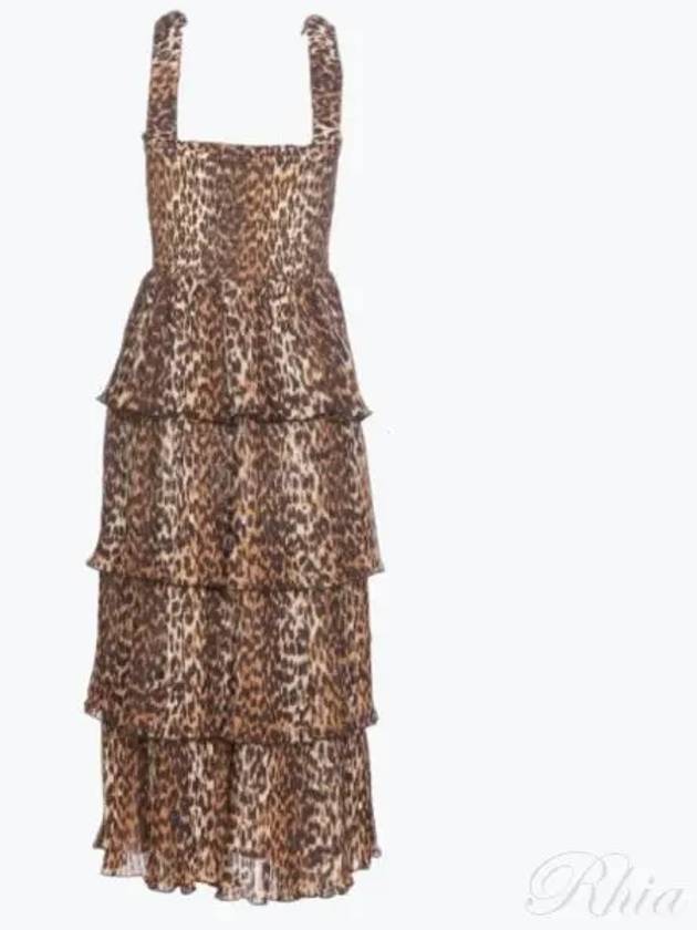 Leopard Print Midi Dress Brown - GANNI - BALAAN 2