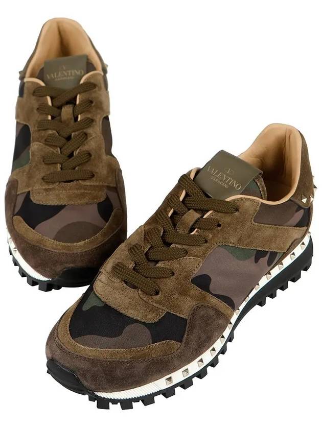 Camouflage Rockstud Low Top Sneakers Green - VALENTINO - BALAAN 5