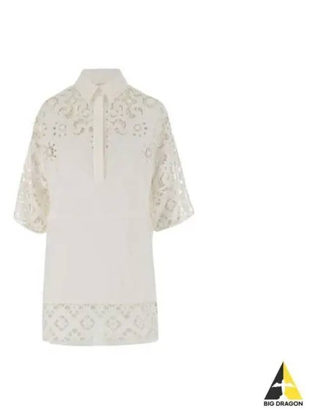 Women s Lace Shirt Dress White 2B3VA2S5 7SQ - VALENTINO - BALAAN 1