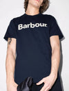 Men's Logo Print Short Sleeve T-Shirt Navy - BARBOUR - BALAAN 4