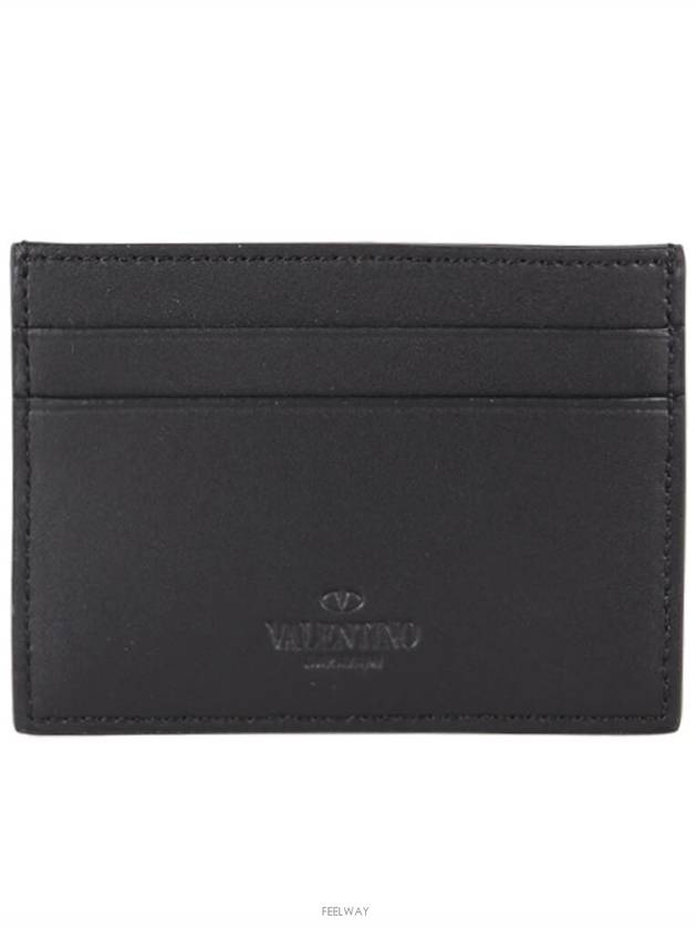 VLTN Logo Two-Tier Card Wallet Black - VALENTINO - BALAAN 5