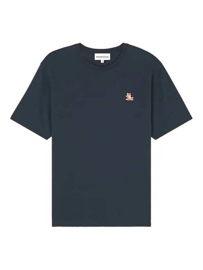 Chillax Fox Patch Regular Short Sleeve T-Shirt Navy - MAISON KITSUNE - BALAAN 2