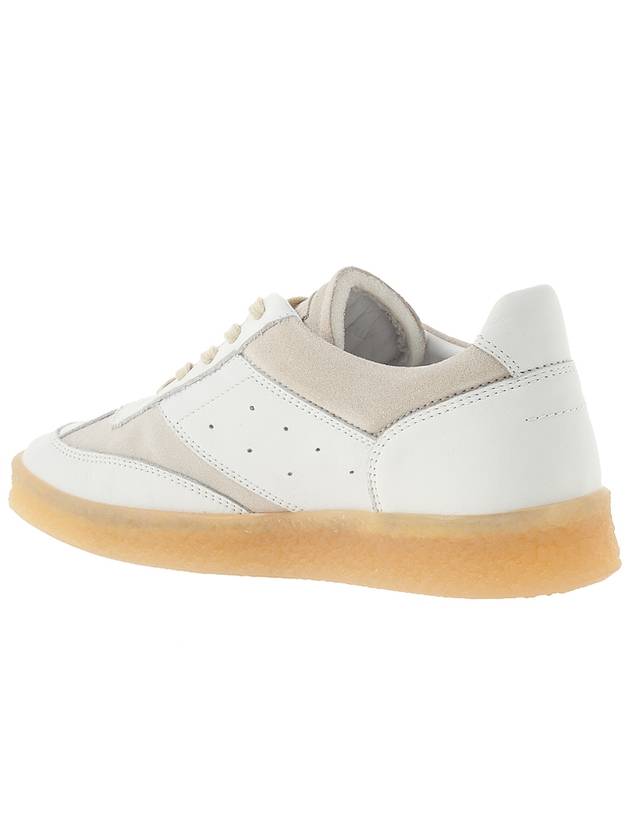 6 Court Paneled Lace-Up Low-Top Sneakers White - MAISON MARGIELA - BALAAN 4