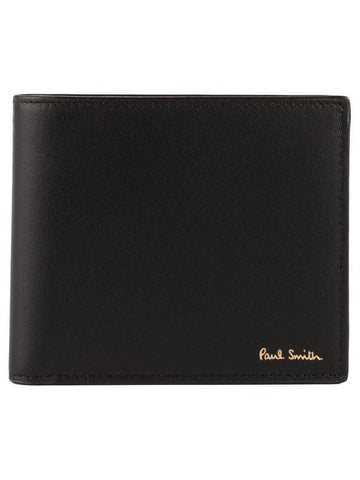 Paul Smith Black Leather Wallet With Signature Stripe Pattern - PAUL SMITH - BALAAN 1