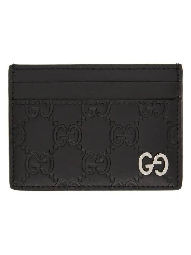 Signature GG Logo Buffed Leather Card Holder Wallet Black - GUCCI - BALAAN 2