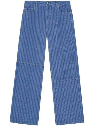 IZEY Striped Cotton Denim Pants 271296 - GANNI - BALAAN 1