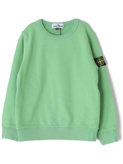 Kids Organic Cotton Fleece Sweatshirt Green - STONE ISLAND - BALAAN 2