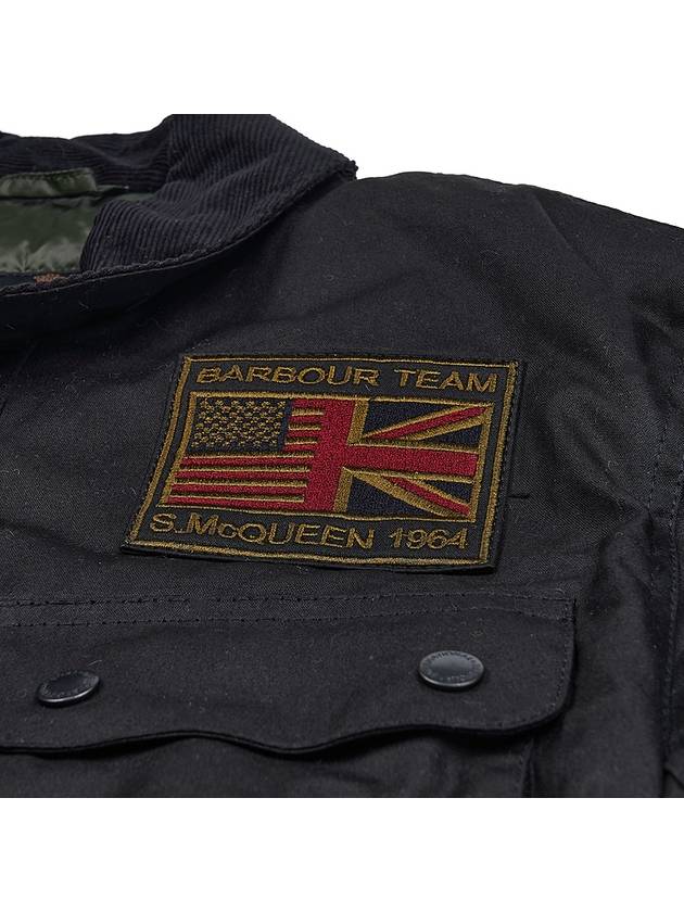 Logo Patch Workers Wax Jacket Black - BARBOUR - BALAAN 9