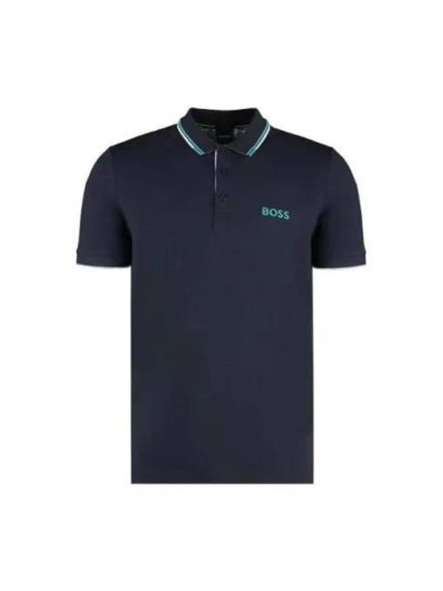 Paddy Striped Cotton Polo Shirt Navy - HUGO BOSS - BALAAN 2