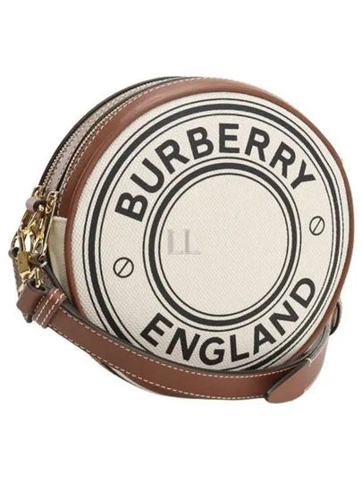 Canvas Logo Louise Horseferry Round Cross Bag White - BURBERRY - BALAAN 2