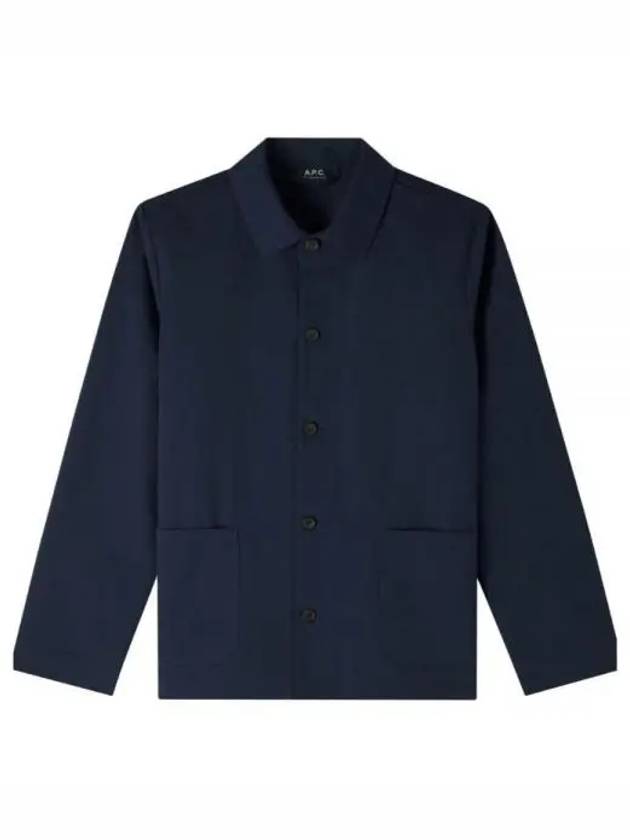 Kerlouan Logo Twill Shirt Jacket Dark Navy - A.P.C. - BALAAN 2