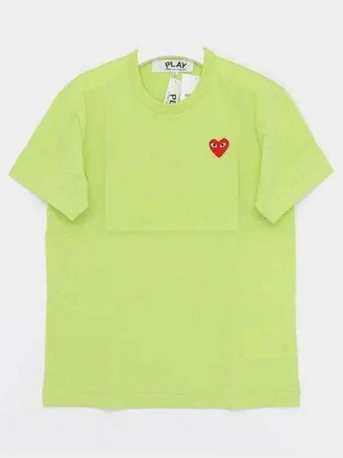 Red heart patch logo short sleeve t shirt P1T2722 GREEN 271681 1043547 - COMME DES GARCONS - BALAAN 1