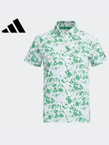 HS9025 Play Green Graphic Short Sleeve Shirt - ADIDAS GOLF - BALAAN 1