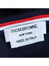 Men's Medium Weight Jersey Tipped Pocket Crewneck Short Short Sleeve T-Shirt Navy - THOM BROWNE - BALAAN 9